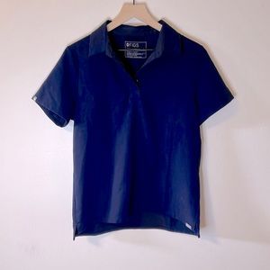 Womens Figs Navy Collar Scrub Top
